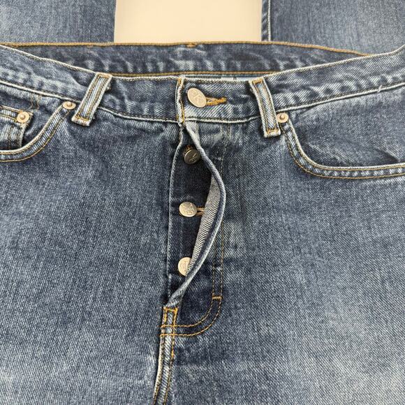 Calvin Klein Vintage 90s Low Rider Omega Pocket Jeans All Over Sandblast Size 11 - Picture 4 of 11